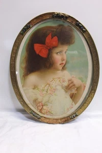 Antiguo Marco de Fotos Ovalado 15.25" x 12" Diseño Floral Elevado Decorativo - Imagen 1 de 4