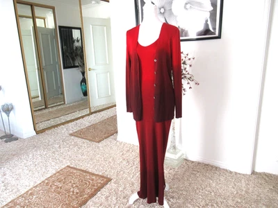 Conjunto WAYNE ROGERS Vermelho Multi Vestido com Jaqueta Conjunto Bodycon ~ NOVO ~ L~ Varejo $450 - Imagem 1 de 4