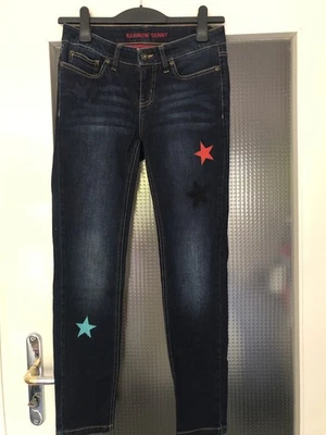 Super schöne Jeans mit Stern Applikationen Gr. 36 dunkelblau - Bild 1 von 2
