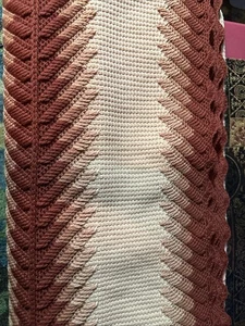 Afghan Vintage Handarbeit gehäkelt Strick Brauntöne gestreift Überwurf mehrfarbig 48x48 - Bild 1 von 7
