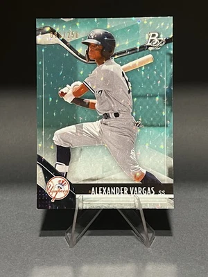 2021 Bowman Platinum  Alexander Vargas #TOP-54 Aqua Ice Foilboard. /250 - Image 1 of 2