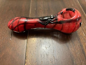 4.5” Premium Glass Pipe Bowl Spider Man Red - Picture 1 of 3