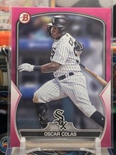 2023 BOWMAN OSCAR COLAS RC FUCHSIA PARALLEL #D /299 SP WHITE SOX JG1