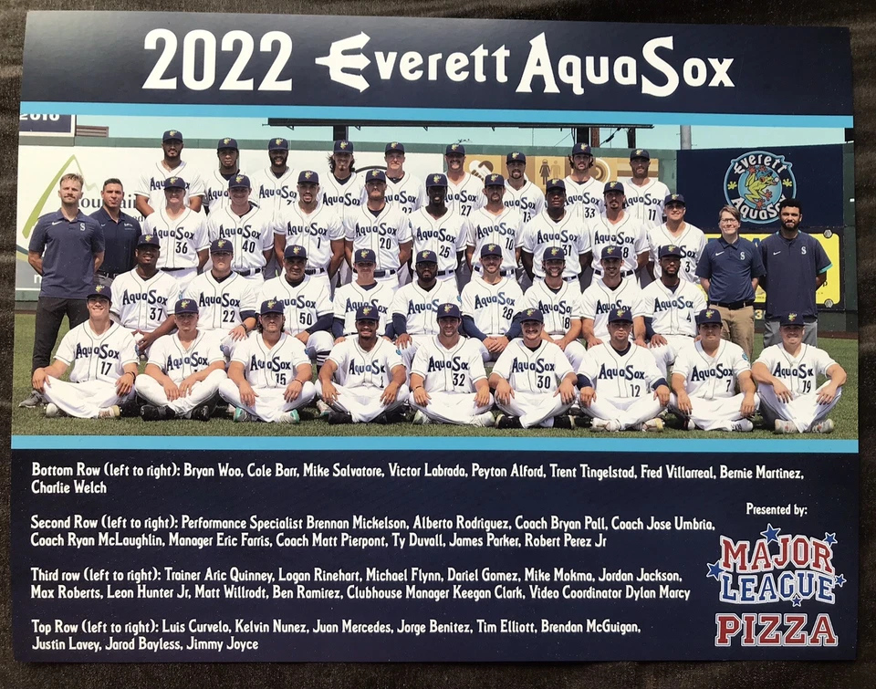 "Póster del equipo Everett Aquasox 2022 8,5x11"" foto afiliado de los Marineros de SGA" Foto 1 de 1