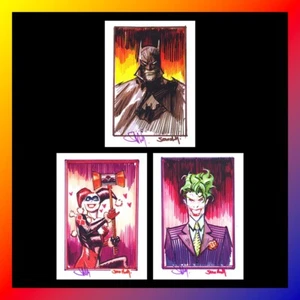 Batman 3er Set SIGNIERTER KUNSTDRUCK Sean Gordon Murphy JOKER DC Comics HARLEY QUINN - Bild 1 von 1