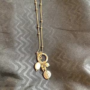 NEW Noir NWT 18" unique gold chain with Charms - Picture 1 of 5