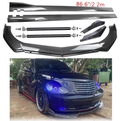 Carbon Fiber Front Bumper Lip Spoiler & Side Skirt For Chrysler PT Cruiser L - Image 1 of 4
