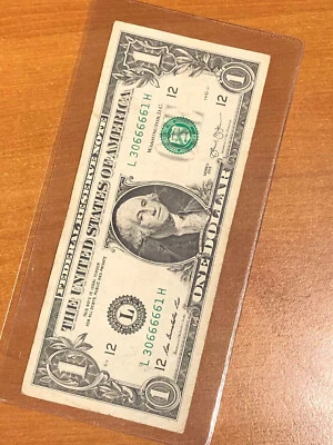 Fancy Serial Number ~ $1 One Dollar Bill ~ Five In A Row! 66666 - Image 1 of 2