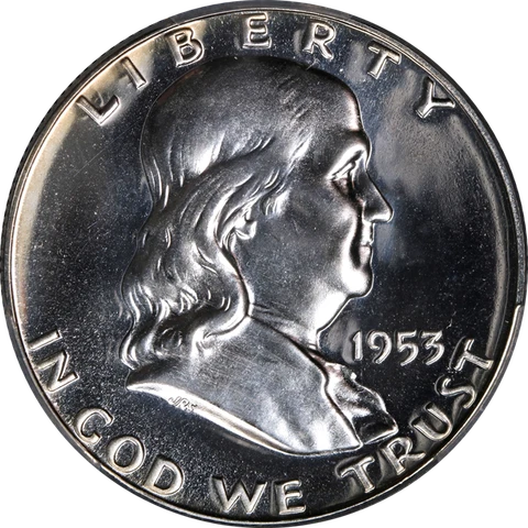 1953 Franklin Half Dollar Proof PCGS PR67 Blazing White Gem Superb Eye Appeal Cover