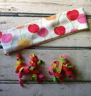 Vintage Gymboree Cherry Baby red pink yellow green curly barrettes & headband
