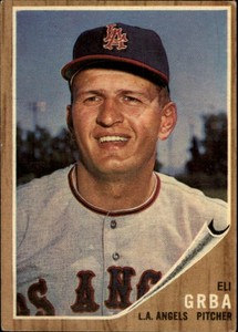 1962 Topps Baseball Card #96 Eli Grba - VG