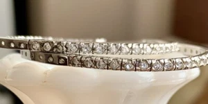 Beautiful Sterling Silver CZ Hoop Earrings - Picture 1 of 8
