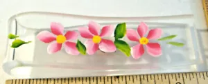 CLIP PLASTICA TRASPARENTE CON FIORI ROSA ~ SOUVENIR VINTAGE DI MINNEAPOLIS MINN ~ 7 - Foto 1 di 4
