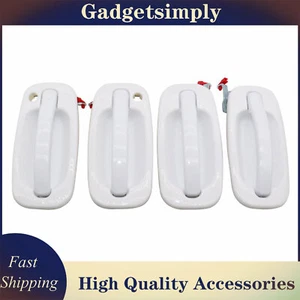 4Pcs White Door Handle For GMC Sierra 2500 HD WT Crew Cab Pickup 4Door 6.6 2004 - Picture 1 of 13