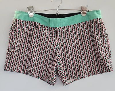 Volcom Beach Shorts Multicolor Check Print Hip Pockets Hook Loop Closure Sz 11 - Image 1 of 4