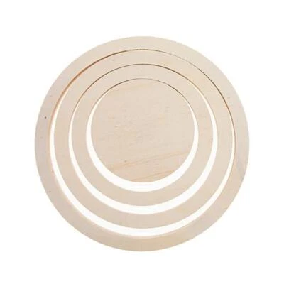 Juego de anillos planos de madera desnuda Stafil