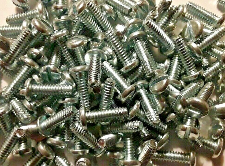 #10-24 X 3/8" PAN HEAD SLOTTED THREAD CUTTING SCREWS TYPE-F STEEL ZINC SELECT QT - Image 1 of 1