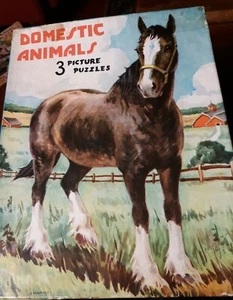  Picture Puzzles Saalfield 1940 (3) Horse rabbit & turkey no.1813 Will Rannells - Picture 1 of 7