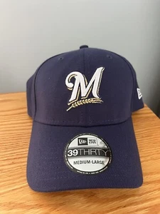 NEW Milwaukee Brewers MLB New Era 39Thirty Fitted Baseball Hat Cap Size M/L - Picture 1 of 3