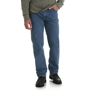 New Rustler by Wrangler Men's Regular Fit Straight-Leg Jeans Stonewashed Indigo - Picture 1 of 5