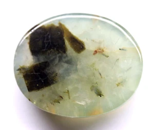 110.9 Ct Certified Unheated Green Prehnite Brazil Oval Cabochon Gemstone 35x29mm - Picture 1 of 7