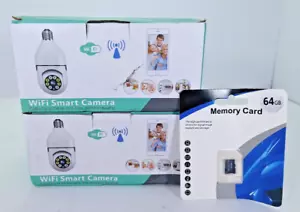 WiFi Smart Light Bulb Camera T-CP8052LF-W3M 2 Pack In Original Boxes Used - Picture 1 of 7