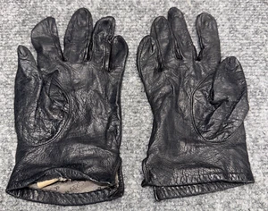 Guanti vintage Aris donna taglia 7 foderati in nylon morbida pelle - nero - Foto 1 di 6
