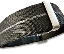 Premium Quality NATO G10 Watch Strap Band Black Grey Stripe 20mm 22mm