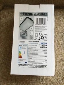 Eterna VECOBHLPC Economy 12W LED Bulkhead With Photocell Black 3000K IP65 - Picture 1 of 9