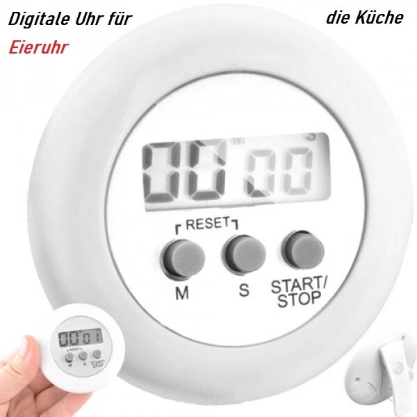 Eieruhr Kurzzeitmesser LCD digital Küchenuhr Timer Clip rund Alarm 99 Min #1692