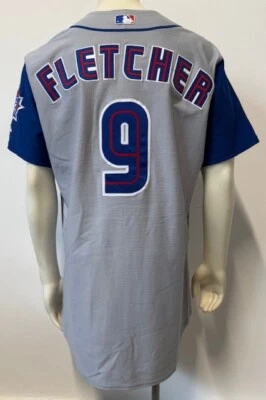 Camiseta deportiva Darrin Fletcher Toronto Blue Jays 2002 usada usada foto emparejada con HR Foto 1 de 4