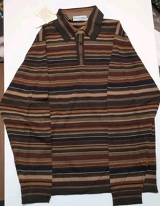 Bullock & Jones Merino Wool NWT Three Button LS Polo Sweater Italy Size 50 - L - Picture 1 of 15