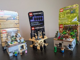 LEGO Minecraft LOT: 21102, 21105, 21107 Complete w/Boxes & Instructions