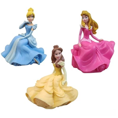 Disney Princess Mini Figurine Toys 3" Cake Toppers Cinderella Belle Aurora - Image 1 of 4