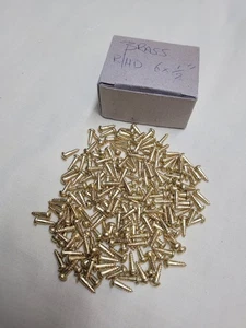 Brass Woodscrews Round Head Slotted #6 x 1/2" Box of 185 - Picture 1 of 3