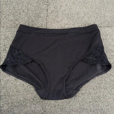 巴厘岛内裤 Wm XL 呼吸炭灰色棉质氨纶蕾丝内裤 — 第 1/3 张图片