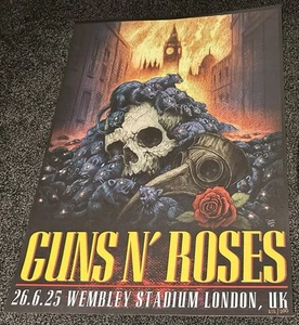 GUNS N ROSES WEMBLEY STADIUM 2025 LONDON 6/26/25 EVENT POSTER 212/300 - Picture 1 of 2