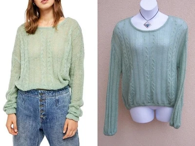 Free People $108 Angel Suave Como Nuevo Fresco Esponjoso Suéter Talla L Top Lana Alpaca  Foto 1 de 4