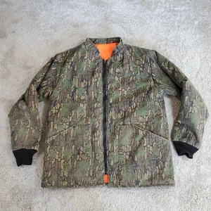 Vtg Saftbak Mens Full-Zip Reversible Tree Bark Camo Hunting Jacket Hunting Large - Picture 1 of 12
