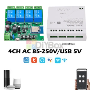 1/2/4CH Smart WiFi Switch Relay Module Wireless Remote DC 7-32V/AC85-250V 433MHZ - Picture 1 of 25