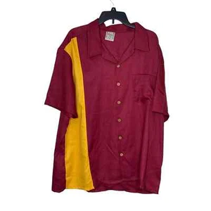 Maui Trading Co Mens Shirt Hawaiian Vintage Button-Down Maroon/Yellow Medium NWT - Picture 1 of 9