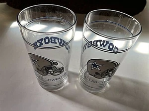 Dallas Cowboys NFL 20oz Tumbler 80s/90s Glass Set of Two old dallas logo landry - Picture 1 of 12