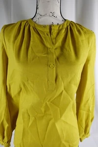 Who What Wear Women's Pullover Linen Blend Tunic Blouse Buttons Size XS Lime Fun - Picture 1 of 24