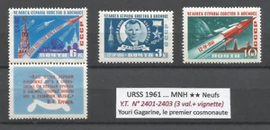 URSS 1961 - ESPACIO/ESPACIO/КОСМОС/ESPACIO - YT n.o 2401 - 2403 montada sin montar o nunca montada ** gagarin - Imagen 1 de 1