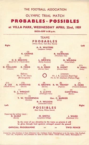 OLYMPIC FOOTBALL 1960 ROME - Great Britain Possibles v Probables Trial match - Picture 1 of 1