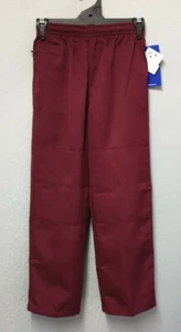 BNWT Boys Sz 8 LW Reid Brand Maroon Double Knee Elastic Waist School Pants - Picture 1 of 2