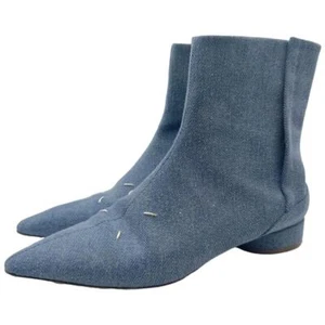 Maison Margiela Paris Denim Pointed Toe Boots - Picture 1 of 8