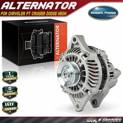 Alternador para Chrysler PT Cruiser Dodge Neon 100 Amp 12 voltios en sentido horario 4 ranuras Foto 1 de 4
