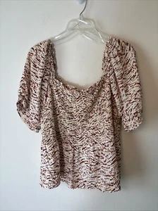 Old Navy Women’s Size XL Smocked Puff Sleeve Babydoll Top Peasant - Picture 1 of 9