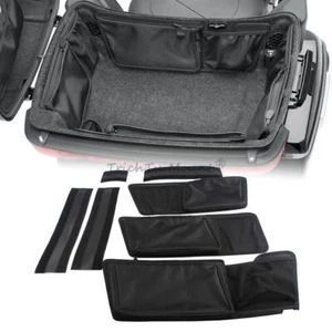 Black Tour Pack Organizer Storage Pocket for Harley Touring Tri Glide 2014-later - Picture 1 of 18